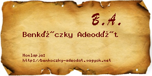Benkóczky Adeodát névjegykártya